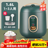 半球（PESKOE）电饭煲迷你一人食电饭锅家用小型四人全自动宿舍1-2人小煮饭锅 复古绿+双喷内胆+蒸盘 1.6L （适用1-3人）