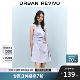 UR2025春季新款女摩登气质褶皱收腰显瘦无袖连衣裙UYY750030 淡紫 S