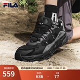 FILA 斐乐TREK老爹鞋男鞋新款休闲鞋时尚复古运动鞋跑鞋 黑/南极灰-BD 41