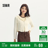 森马（Semir）外套女短款修身显瘦上衣秋装正肩连帽针织夹克通勤101524108005