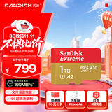 闪迪（SanDisk）1TB TF(MicroSD)内存卡 4K极速金卡A2 V30 U3行车记录仪 运动相机无人机 监控存储卡 读190MB/s
