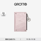 个乐植鞣绵羊皮真皮卡包卡夹钱包轻奢男女款情侣礼物 樱粉 均码