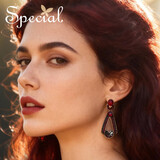 special欧美时尚饰品S925银针轻奢复古耳钉女耳饰养耳洞耳环个性 蓝色标准耳钉款