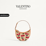 华伦天奴VALENTINO女士 VLOGO SIGNATURE 樱桃手袋单肩包 自然色/红色 均码