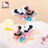 Hello Kitty童鞋女童闪灯跑鞋宝宝秋季发光运动鞋儿童小学生灯鞋6833黑白粉22