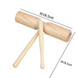 网童奇贝幼儿园奥尔夫打击乐器原木套装音乐教具响板沙锤铃鼓三角铁双响筒 原木双响筒