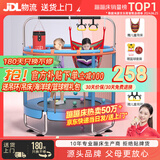 曼迪卡威蹦蹦床室内家用儿童1-3-10岁宝宝砰砰跳跳床小孩蹭蹭床玩具礼物 1.2米 扶手单杠款蓝承重700斤 加厚护网/吸盘静音防滑腿