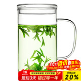 雅集豪饮杯玻璃杯办公室 耐热大容量水杯 男士带盖泡茶杯子850ml