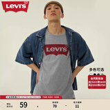 Levi's李维斯情侣美式宽松印花时尚简约舒适潮流纯棉圆领短袖T恤 灰色0003 A9224-0003 2XL