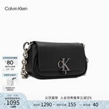 Calvin Klein时尚单肩包礼物链条包包金属字母旋扣翻盖CK女包斜挎马鞍包DH3240