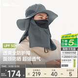 蕉下（beneunder）防晒帽女遮阳帽子男士夏季防晒面罩渔夫帽钓鱼帽登山帽太阳帽 灰