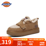 Dickies女士雪地靴舒适休闲平底鞋加绒加厚棉鞋 黄棕 38 