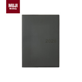 MUJIPVC封面月周记笔记本/2025年12月开始 本子 日记本 记事本 日程本 88张/深灰色/A5