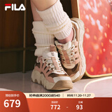 斐乐（FILA） 可颂面包鞋运动鞋女休闲鞋老爹鞋厚底鞋子 雾玫瑰/棕土色-MR 35.5