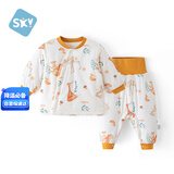 舒贝怡儿童套装婴儿衣服秋冬款宝宝分体棉袄女男童保暖棉衣两件套森林66