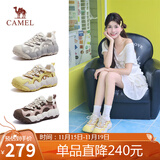 骆驼（CAMEL）【迪丽热巴同款】柠萌丑萌鞋女运动休闲鞋 L25A202062 米/黄  38