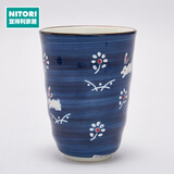 NITORI宜得利家居 复古创意日式泡茶杯家用个性水杯咖啡杯白兔日式茶杯 蓝色
