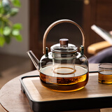 忆壶茶煮茶壶玻璃茶具蒸煮双内胆大容量耐热提梁壶家用泡茶壶茶具