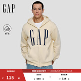 GAP男女装2025秋季新款logo印花抓绒宽松运动连帽衫卫衣786920 米色 XL (180/100A) 亚洲尺码