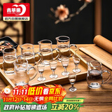 青苹果无铅加厚玻璃白酒杯 二两分酒器套装 高脚小酒杯分酒壶品鉴杯