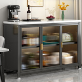 佳帮手厨房置物架落地岩板餐边柜橱柜微波炉烤箱置物架对开门储物柜100