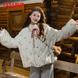 鸭鸭（YAYA）骐骥红羽绒服女短款2025秋冬新款甜美小香风保暖防寒百搭外套XJ 米白色 M 【建议110-130斤】