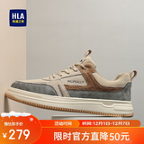 海澜之家（HLA）男鞋秋冬时尚复古百搭拼接休闲板鞋子男款HAABXM3ACa0412 沙色40