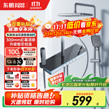 东鹏（DONGPENG）官方淋浴花洒套装智能数显氛围灯枪灰色家用浴室沐浴花洒全套 489H枪灰色智芯冷热控温/圆管 【概念氛围灯 室内感温器】