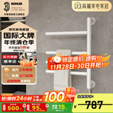 科勒（KOHLER）小号电热毛巾架家用卫生间浴巾架浴室智能浴室加热发热毛巾烘干架 29355T-0雾面白下出线