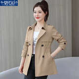 莫代尔短外套女2025春秋冬有里布新款风衣女短中款女装气质显瘦小个子女 MX-2004_卡其色 常规 2XL