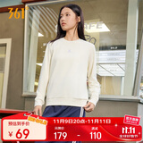 361°卫衣女士秋冬季运动休闲舒适宽松圆领长袖套头上衣662334801D-1