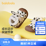 巴拉巴拉童鞋宝宝学步鞋男宝女宝加绒厚靴子秋冬婴儿鞋子高帮防滑 黑白色调00391 17码 脚长10.8-11.2/内长12.2