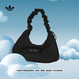 adidas「云朵包」加大款大容量运动单肩斜挎包女子阿迪达斯三叶草 黑色 NS