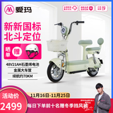 爱玛（AIMA）电动车小金豆48V21A石墨烯新国标电动自行车成人小型学生代步新手电瓶车 锡林浅绿 48V电池