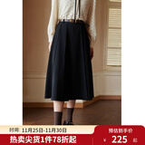 独束[神裙3.0版]独束大码女装高腰半身裙女秋冬微胖mm遮胯显瘦A字裙 静谧黑 XL