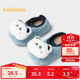巴拉巴拉地板袜防滑点胶冬季加厚加绒婴幼儿保暖袜子学步不滑208424172204