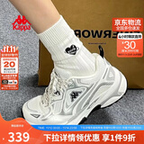 卡帕（Kappa）女鞋运动跑步鞋子女秋冬季新款老爹鞋软底增高休闲鞋女 奥运灰 39
