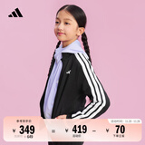 adidas男女大童休闲舒适长袖套装儿童秋季新款阿迪达斯官方轻运动 黑色/白色   152  