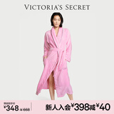 维多利亚的秘密 秋冬加厚毛绒睡袍浴袍女柔软舒适系带居家睡衣送礼送老婆 86S8柔和粉-长款 11176130 M /L