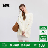 森马（Semir）毛衣女冬季oversize小狗提花圆领软糯毛衫慵懒风上衣101724107028