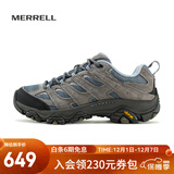 迈乐（Merrell）官方店男女款户外登山徒步鞋减震MOAB 3迈越者轻量防滑耐磨透气 J035896灰蓝（女） 37