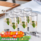 青苹果耐热水杯290ml6只 无铅玻璃杯牛奶杯啤酒杯绿茶杯多功能杯套装