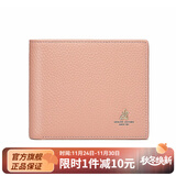 稻草人（MEXICAN）头层牛皮钱包女短款折叠简约女士钱包迷你清新零生日礼物送女生 粉红色-横夹