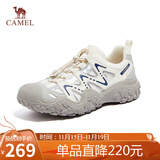 骆驼（CAMEL）溯溪鞋男撞色拼接绑带户外鞋 L14S469663 米白/灰/深蓝(男款) 41