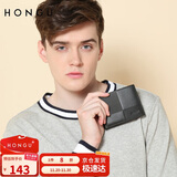 红谷钱包男短款头层牛皮横款钱夹简约潮皮夹子礼盒装 生日礼物送男友