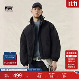 Levi's李维斯秋季新品男士简约休闲可收纳风帽御寒羽绒服外套 黑色 2XL