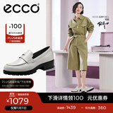 爱步（ECCO）【明星同款】乐福鞋女 百搭厚底粗跟英伦风单鞋女 摩登490013 HL 石灰色49001301378 建议选小一码 38 （偏大，建议选小一码）