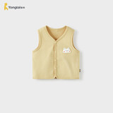 童泰（TONGTAI）婴儿马甲春秋季纯棉宝宝衣服双层加厚背心坎肩马夹上衣黄色66cm