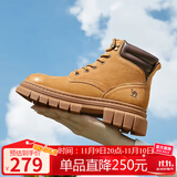 骆驼（CAMEL）大黄靴女户外工装靴秋马丁靴 L23W307016R 黄棕（绒里） 38