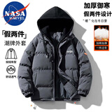 NASA MARVEL棉服男棉衣冬季连帽外套加厚保暖面包服运动百搭情侣装棉袄子